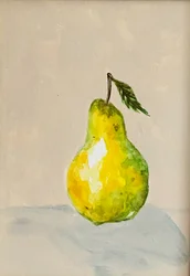 Lebhaftes Birnen-Stillleben