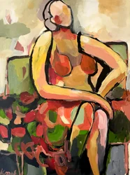 Bunte nackte Figur