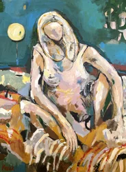 Entspannte blonde Figur