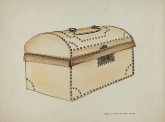 Lederbezogene Box, ca. 1937