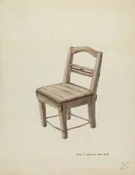 Kleiner Holzstuhl, ca. 1937
