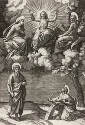 Christus, die Jungfrau und Johannes der Täufer mit den Heiligen Paulus und Katharina