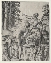 Die Kletterer Drei Figuren aus Michelangelos Schlacht von Cascina, 1510