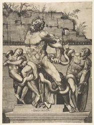 Laokoon und seine Söhne werden von Schlangen angegriffen, ca. 1515-27