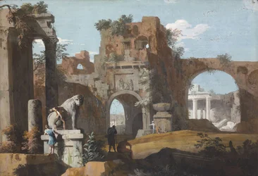 Klassische Landschaft mit Ruinen