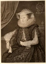 Mary Sidney, Gräfin von Pembroke, aus James I und VI, gedruckt von Manzi Joyant & Co. Paris, 1904
