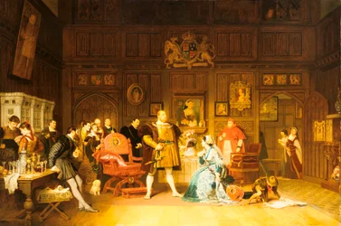 Heinrich VIII. und Anne Boleyn, von Königin Katharina beobachtet, 1870
