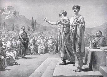Perikles bittet für Aspasia, Illustration aus 