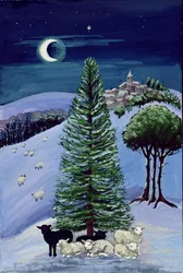 Schafe in einer Winterlandschaft