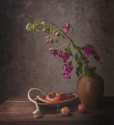 Rustikales Blumen Stillleben
