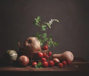 Rustikales Ernte-Stillleben