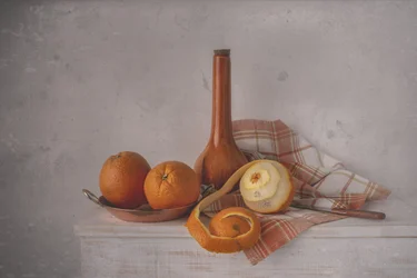 Rustikales Orangen-Stillleben