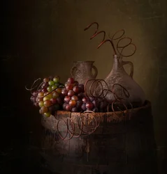 Rustikales Wein Stillleben