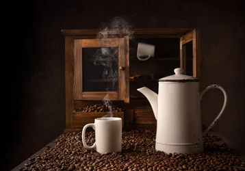 Dampfender Morgenkaffee