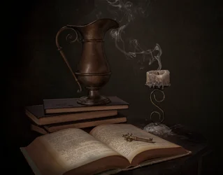 Vintage Bücher und Schlüssel