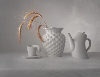 Weißes Minimalistisches Stillleben