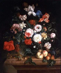 Stillleben, Blumen und Früchte
