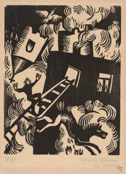 Brennendes Haus, 1918