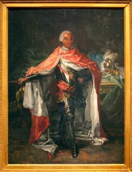 Porträt von Karl III. von Spanien (1716-1788) - Gemälde von Mariano Salvador Maella (1739-1819), Öl auf Leinwand, Skizze, spanische Kunst