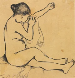 Sitzender weiblicher Akt, erstes Drittel 1900er