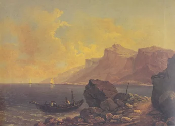 Seelandschaft mit Barke