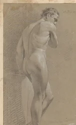 Stehender männlicher Akt, von hinten gesehen (1. Preis 1770)