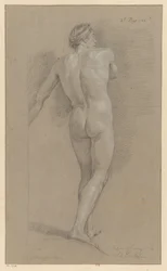 Stehender männlicher Akt, von hinten gesehen (2. Preis 1766)