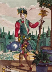 Gärtner, Gravur aus Assemblage des nouveau manouvries habilles von Martin Engelbrecht, Deutschland