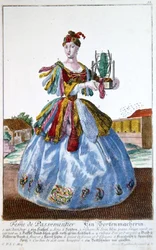 Die Frau eines Polsterers, ca. 1735