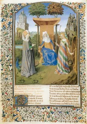 Der Kampf zwischen Tugend und Glück, Gedicht von Martin Le Franc für Philippe Le Bon von Burgund (Pergament)