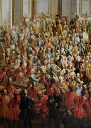 Offizielles Bankett zur Hochzeit von Prinzessin Isabella von Parma mit Kaiser Joseph II.