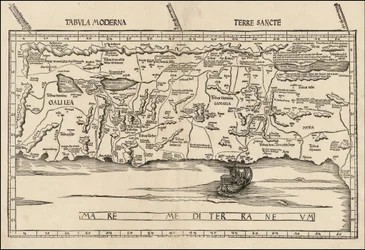 Karte von Palästina 1513 von Martin Waldseemüller