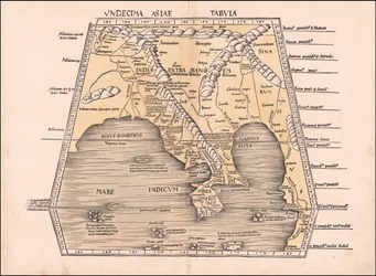Karte von Südostasien, China und Indien von Martin Waldseemüller, 1513