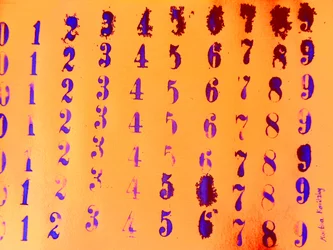 Stempel Zahlen Orange