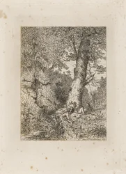 Ruhende Krieger unter einem Baum