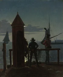 Blick von den Zitadellenwällen in Kopenhagen bei Mondlicht, 1839