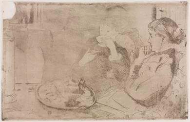Lydia und ihre Mutter beim Tee, ca. 1880
