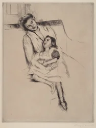 Reine und Margot sitzen auf einem Sofa Nr. 2, ca. 1902