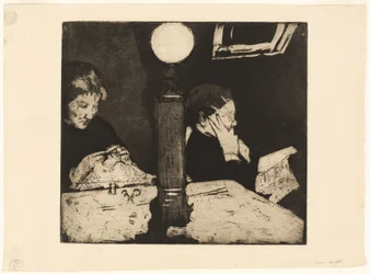 Unter der Lampe, ca. 1882