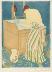 Frau beim Baden