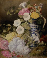 Stillleben mit einer Vase voller Blumen