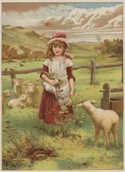 Mädchen mit Frühlingslamm