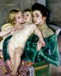 Kinderliebe. Gemälde von Mary Cassatt (1845-1926)