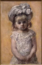Porträt eines Mädchens im Spitzenkleid. Gemälde von Mary Cassatt (1844-1926)