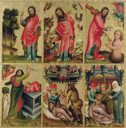 Innere linke Flügel des Hochaltars von St. Peter in Hamburg, der Grabower Altar (Tempera auf Holz)