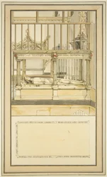 Grab von Bischof Paul Bush, in der Kathedrale von Bristol, um 1799
