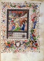 Anbetung des Kindes, aus einem Stundenbuch, ca. 1407