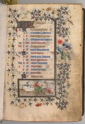 Stundenbuch von Karl dem Edlen, König von Navarra: fol. 1r, Januar