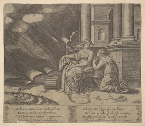Proserpina gibt Psyche die Schachtel der Schönheit, aus 