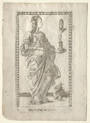 Klugheit aus dem Tarocchi, Serie B: Kosmische Prinzipien & Tugenden, Nr. 35, vor 1467